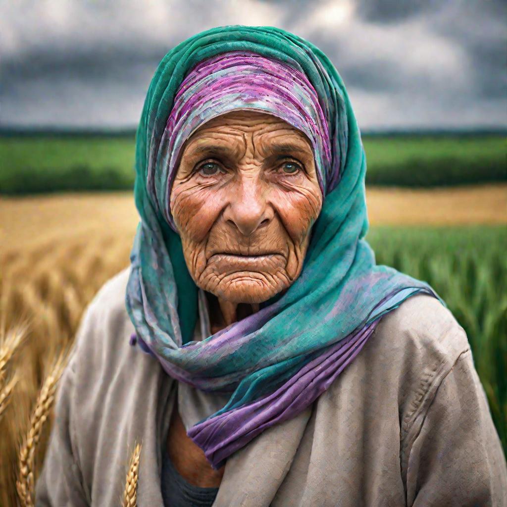 Портрет пожилой женщины-фермера