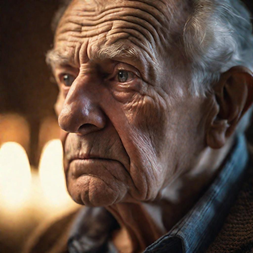 Портрет пожилого мужчины, задумавшегося о прошлом