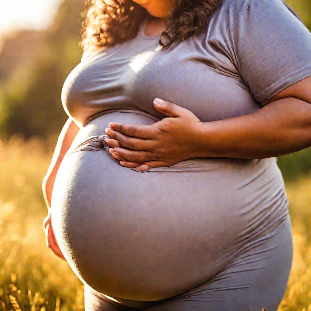 Фотография беременной женщины с большим животом