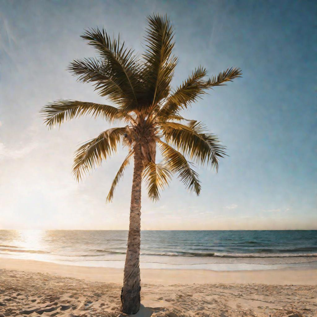 Величественная пальма на пляже