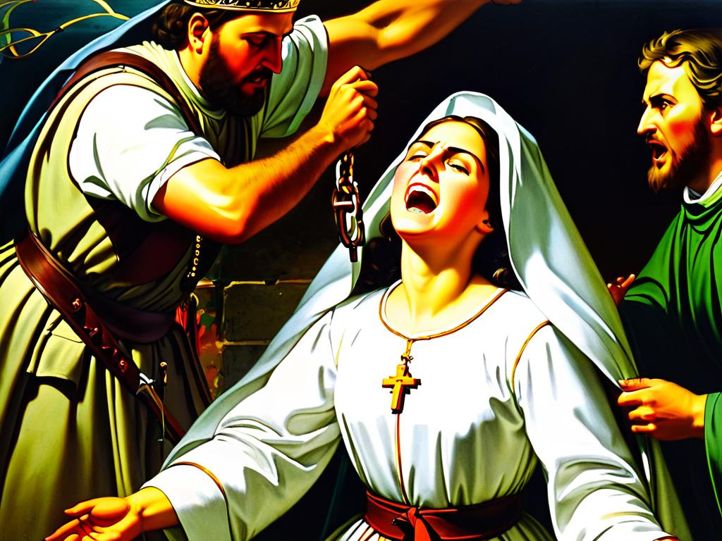 Картина со святой Татьяной во время пыток за веру
