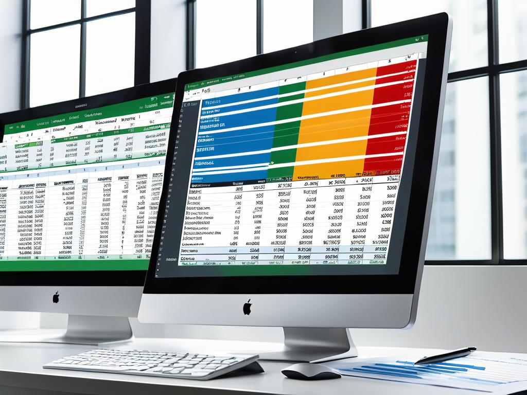Экран компьютера с отчетом в Excel по финансовым показателям компании для анализа причин снижения