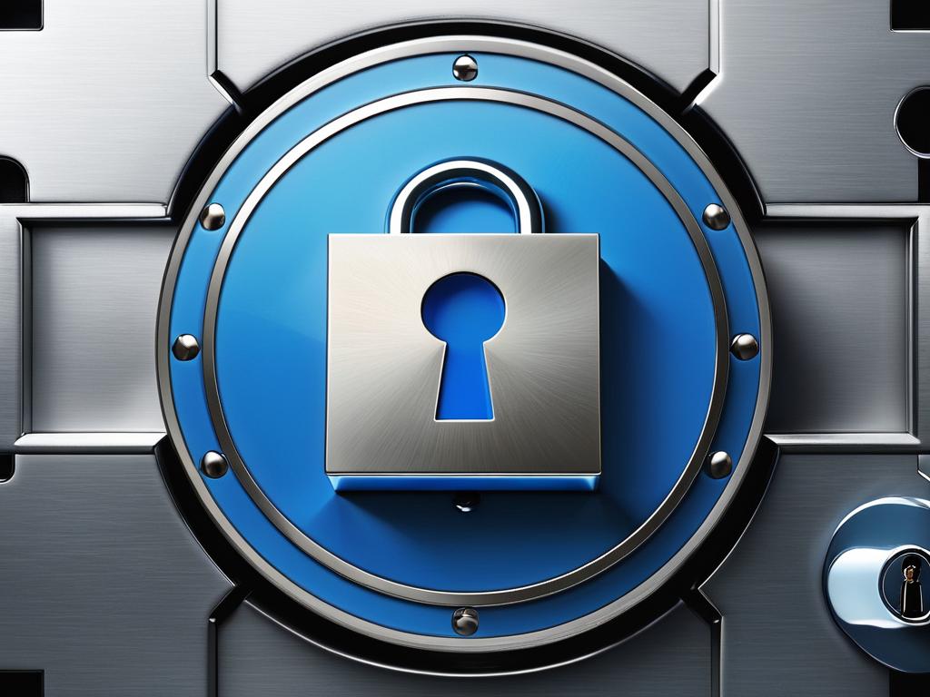 Изображение показывает иконку сейфа с замком, символизируя безопасное хранение файлов в облаке