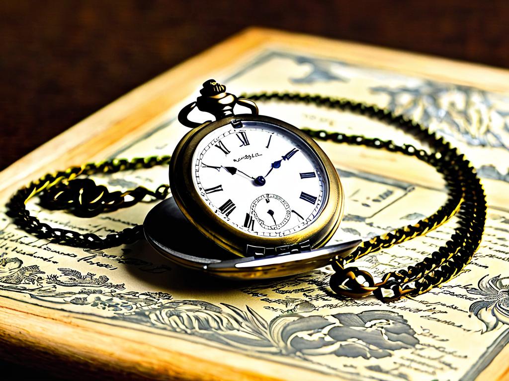 Старинные карманные часы с цепочкой