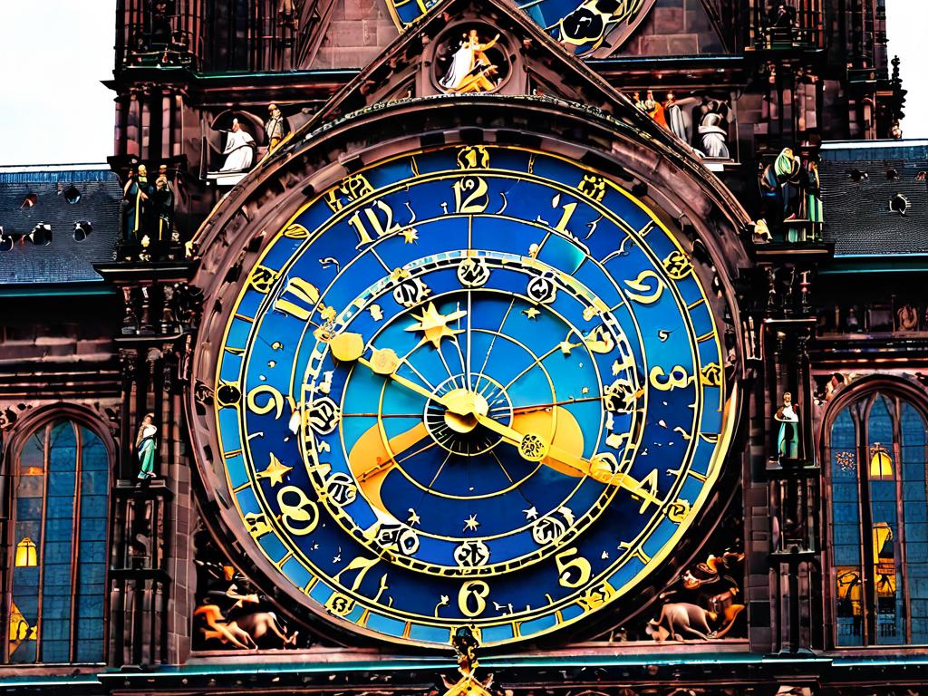 Астрономические часы на фасаде Страсбургского собора