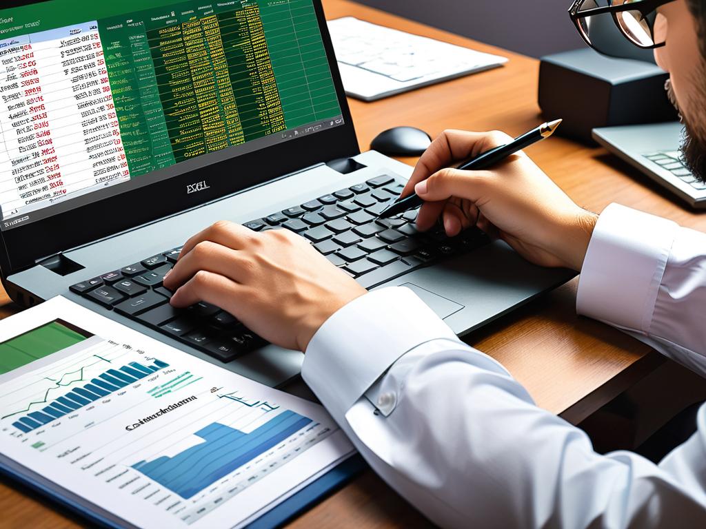 Экономист работает в Excel с финансовыми данными
