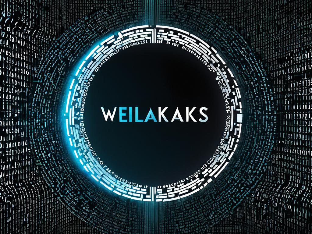 Логотип сайта WikiLeaks на фоне бинарного кода