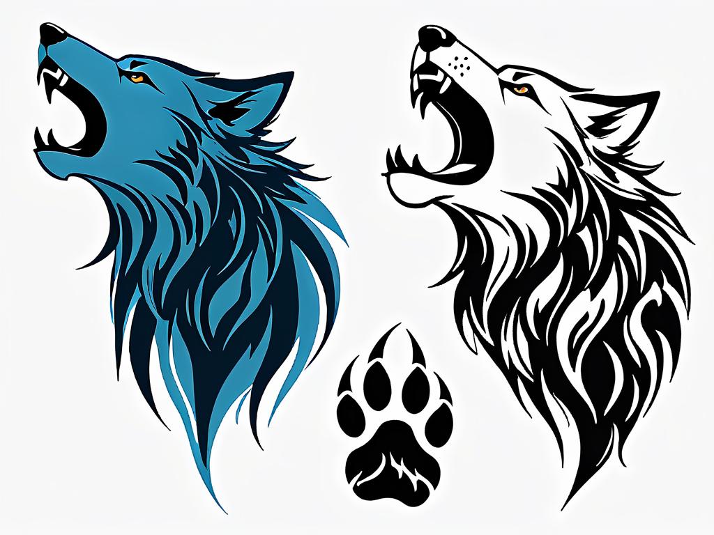 Варианты татуировок волка: племенной стиль, воющий, лапа, голова