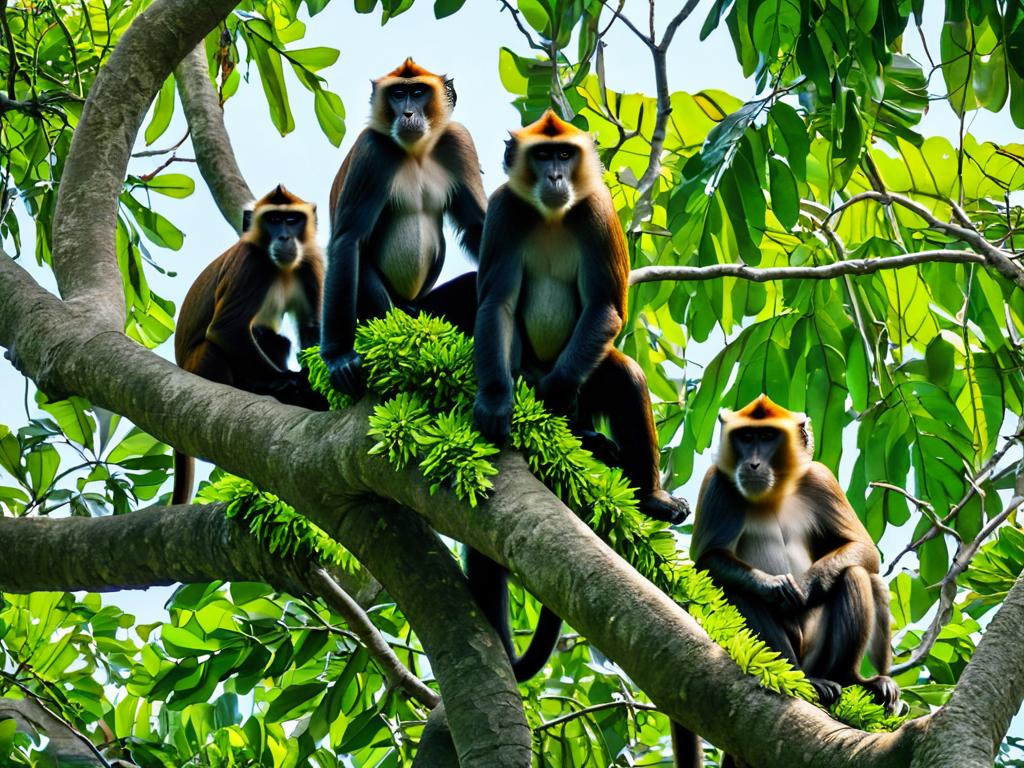 Фото группы обезьян, демонстрирующее иерархию