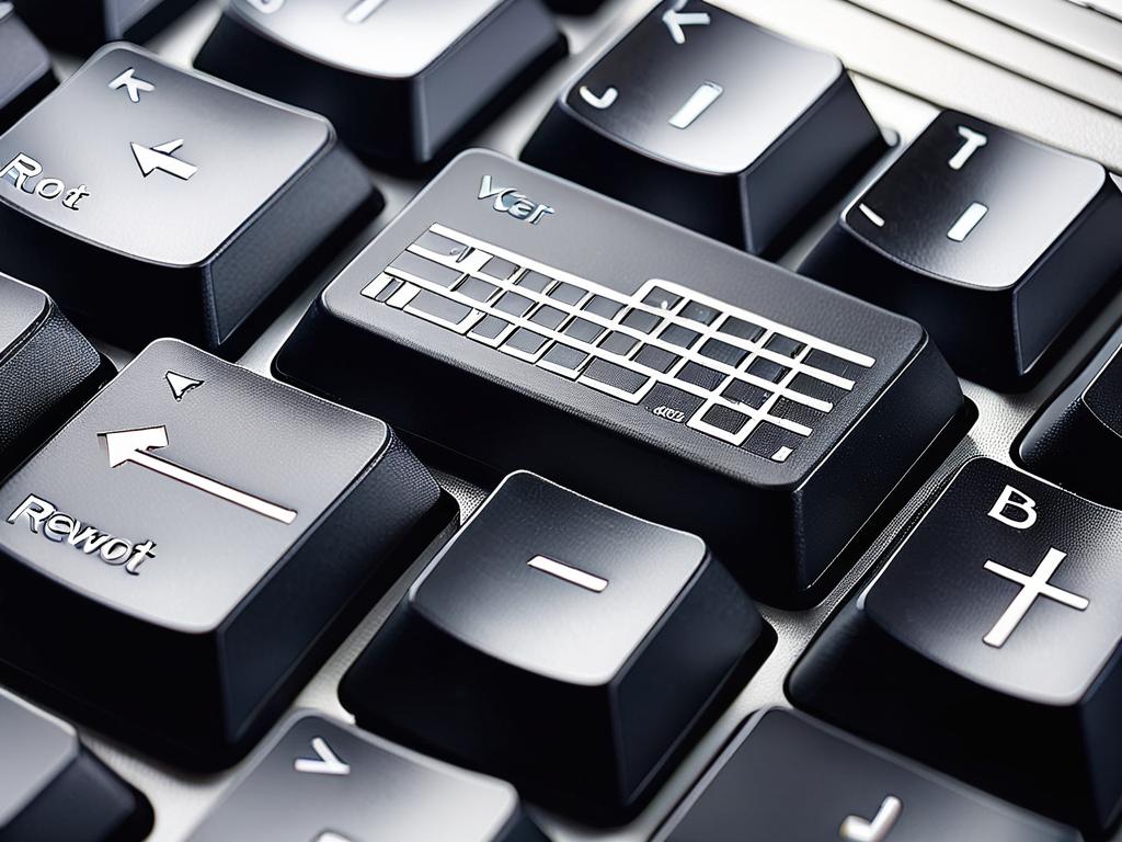 Фотография клавиатуры с выделенной клавишей для ввода корня