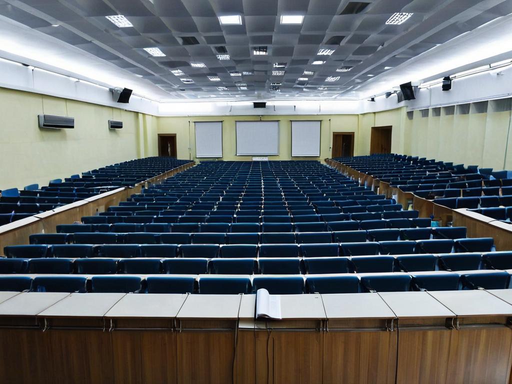 Внутри лекционного зала в вузе Воронежа во время занятий