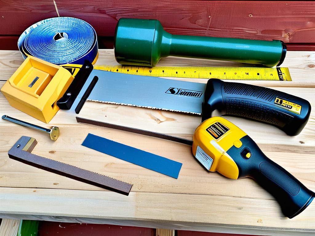 На фото изображены необходимые столярные инструменты для постройки крольчатника: молоток, отвертка,
