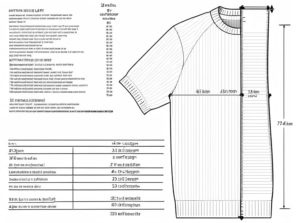 Схема с обозначением замеров и расчетов для вязания рукава свитера