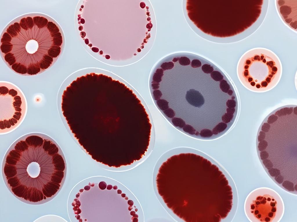 Мазок крови, демонстрирующий сниженное количество тромбоцитов