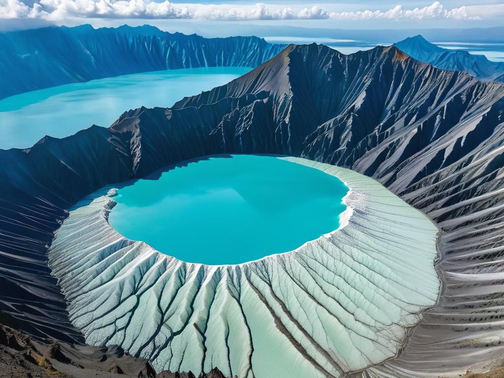 Голубое озеро-кратер вулкана Пинатубо