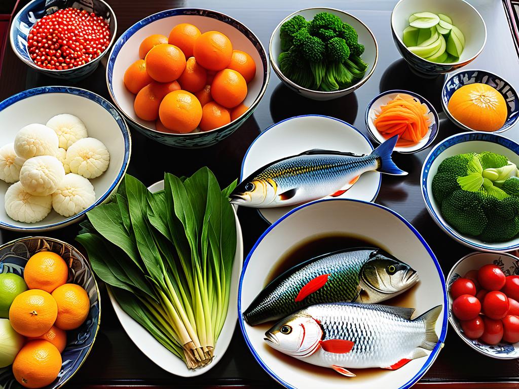 Овощи, фрукты, рыба - для постепенного возвращения к нормальному рациону после диеты