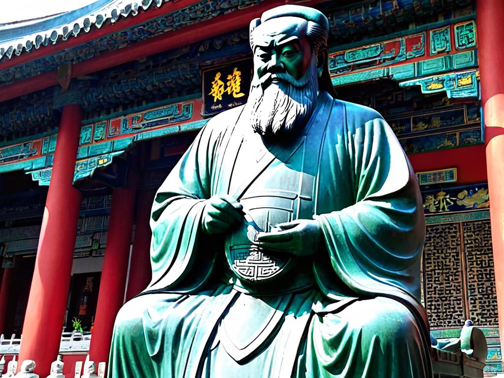 Статуя Конфуция перед храмом