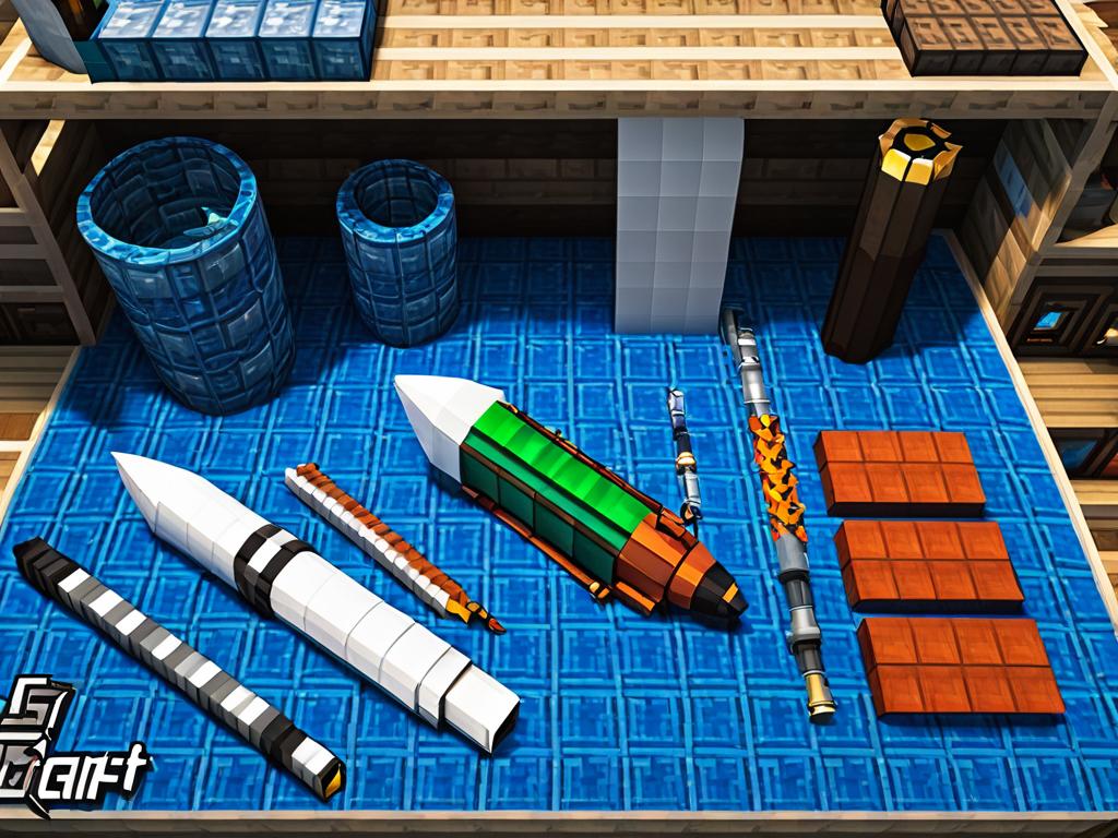 Материалы, необходимые для постройки ракеты в Minecraft