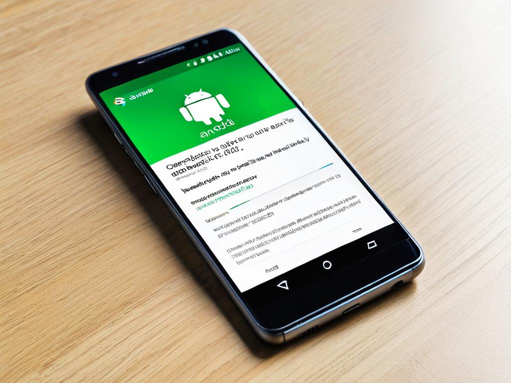 Уведомление об обновлении операционной системы Android на экране смартфона