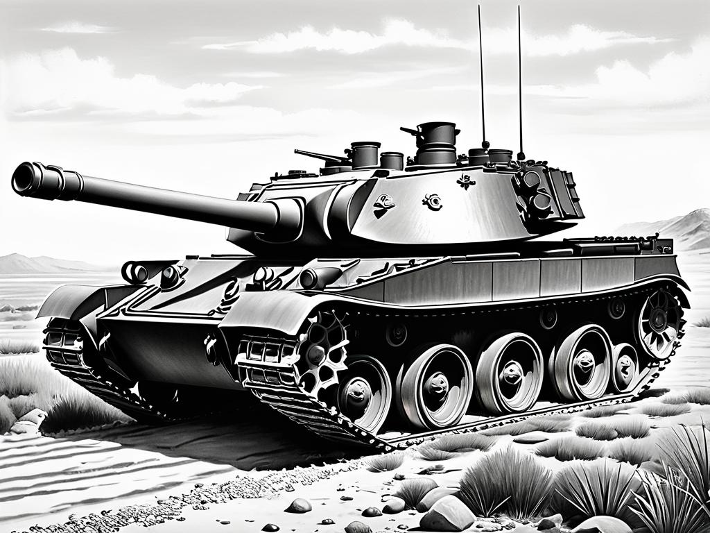 Пошаговая инструкция рисования танка карандашом