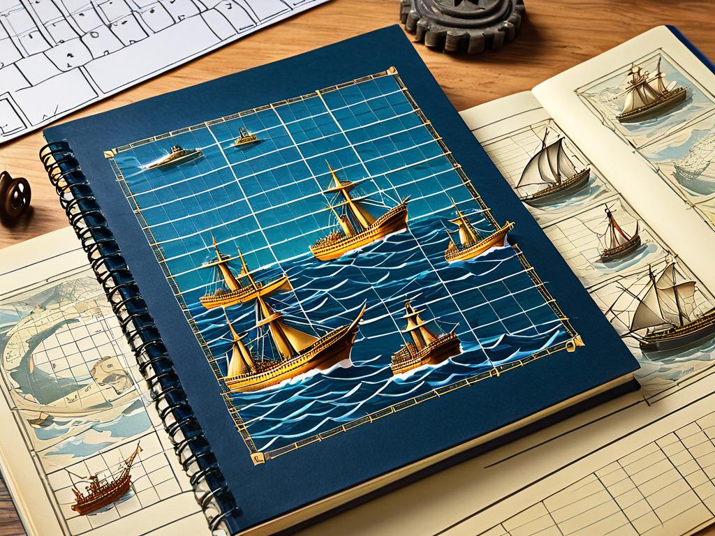 подготовка к игре морской бой тетрадный лист с сеткой и кораблями