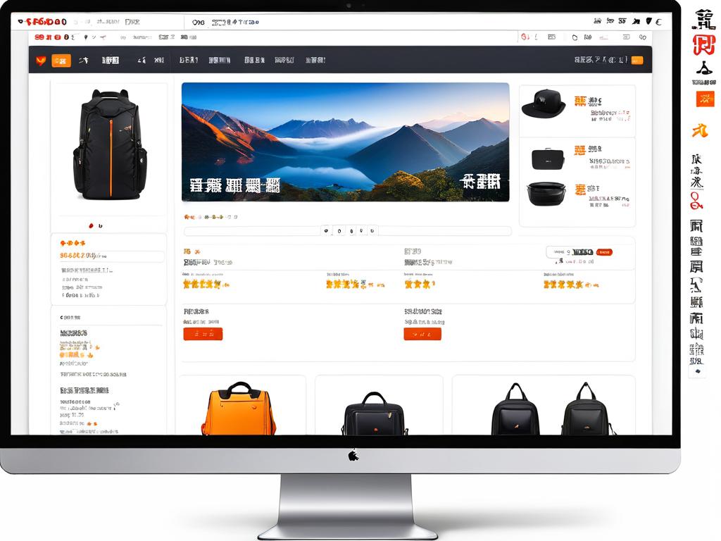Страница товара на Таобао с фотографиями, описанием, ценой и рейтингом продавца на экране компьютера