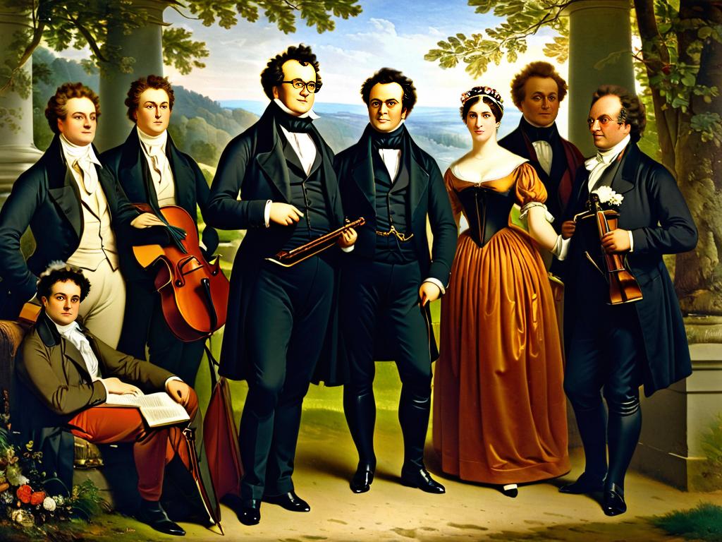Франц Шуберт среди друзей на картине Морица фон Швинда 1858 года