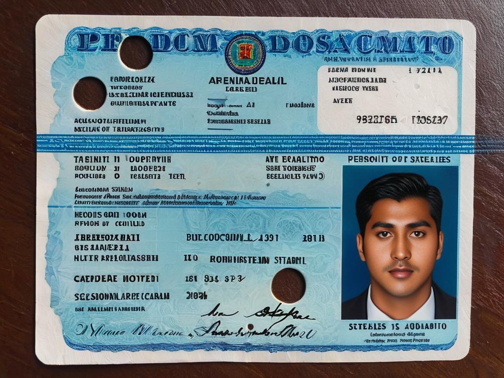 Фото удостоверения личности апатрида со сквозными дырами вместо личных данных