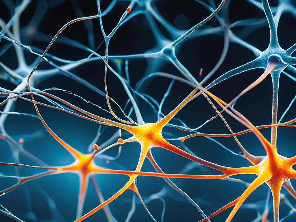 Микрофотография нейронов мозга, указывающая на нарушение баланса нейромедиаторов.