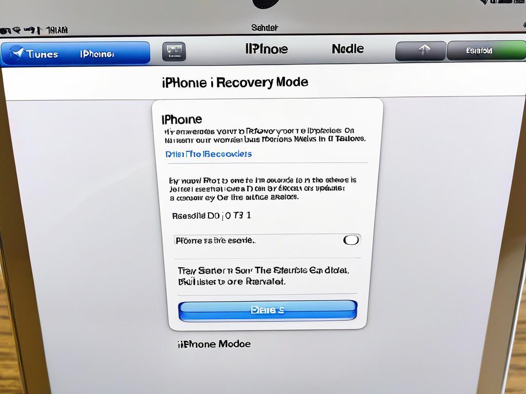 Информационное сообщение в iTunes о том, что подключенный iPhone находится в режиме восстановления