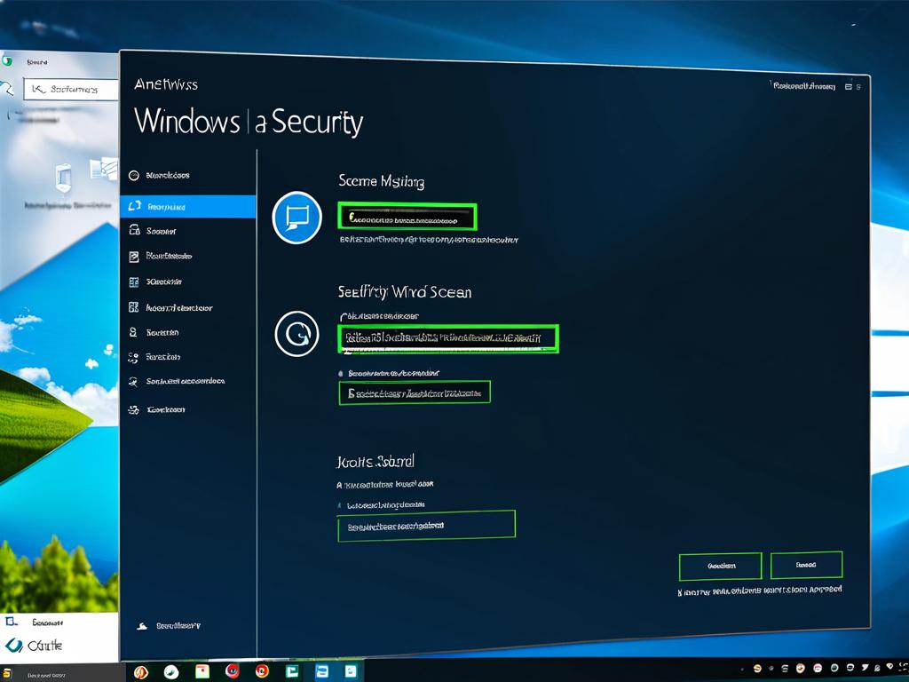 Экран компьютера, демонстрирующий антивирусное сканирование Windows Security, иллюстрирует
