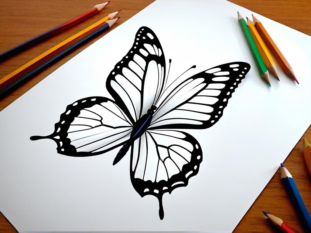 Пошаговый мастер-класс по рисованию 3D бабочки в технике оптической иллюзии простым карандашом