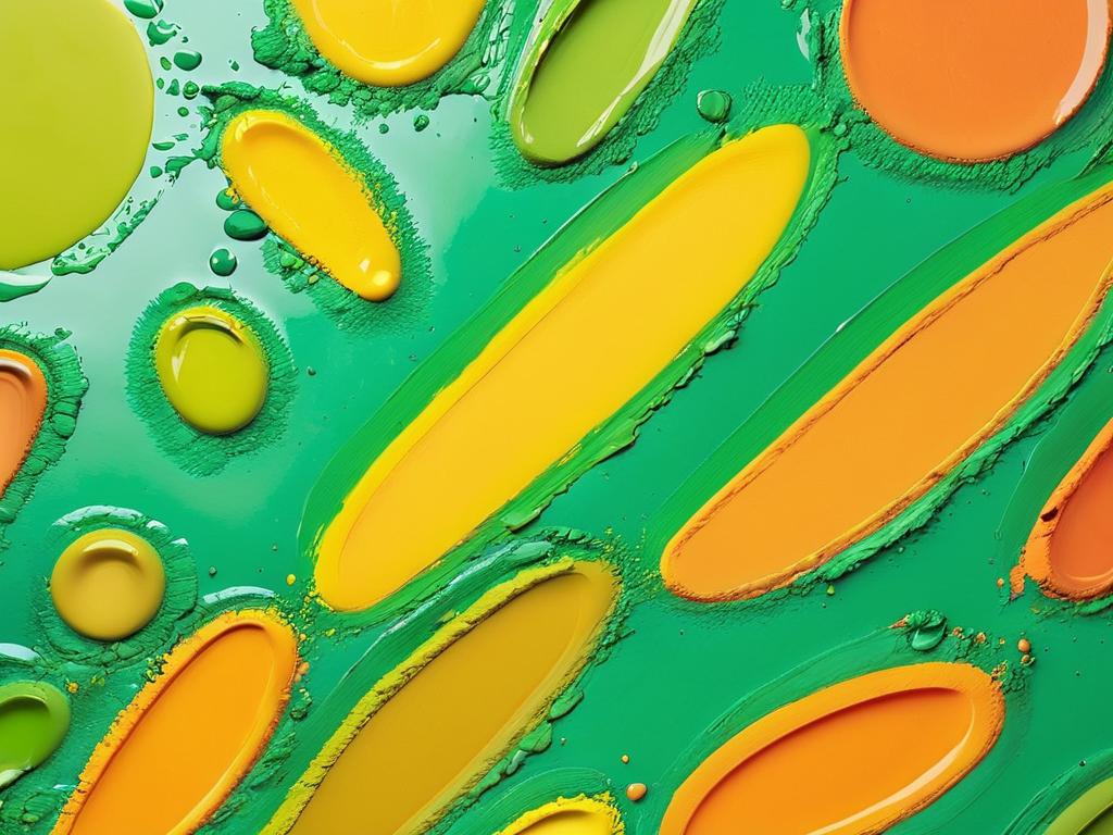 Изображение демонстрирует цветовую палитру из зеленого, оранжевого и желтого