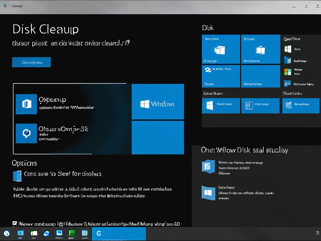 Экран компьютера с параметрами очистки диска в Windows 10