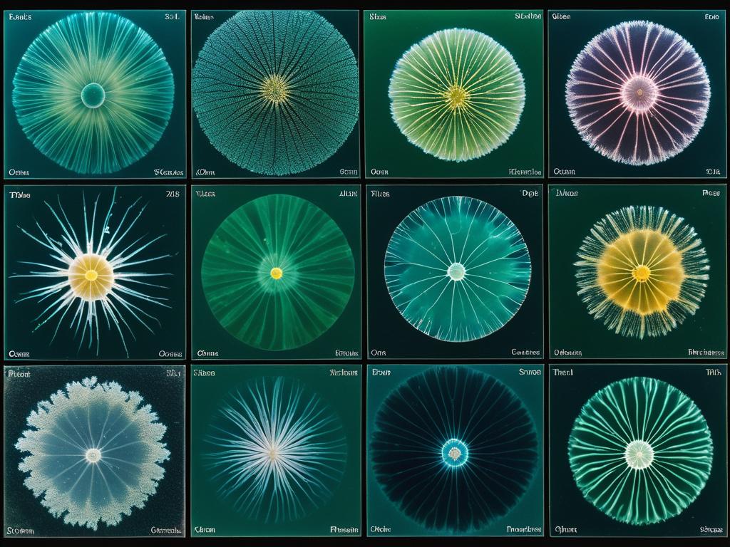 Фото разных видов фитопланктона
