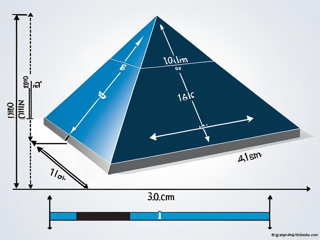 Схема, показывающая формулу для вычисления объема пирамиды