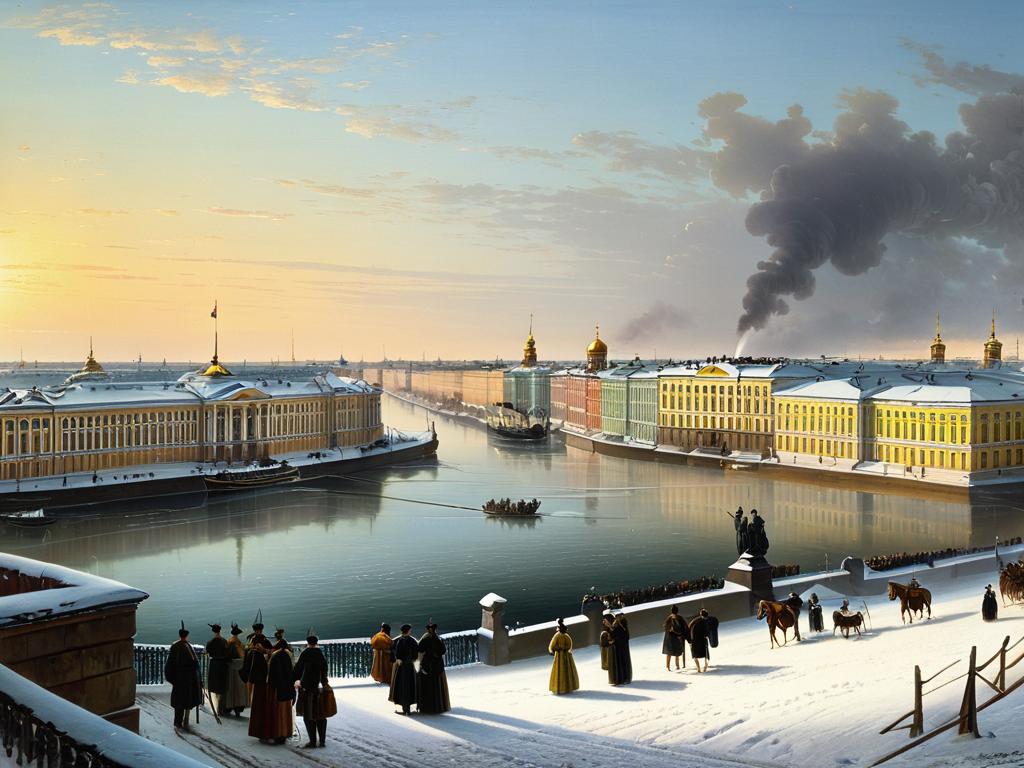 Панорама Петербурга на картине XIX века
