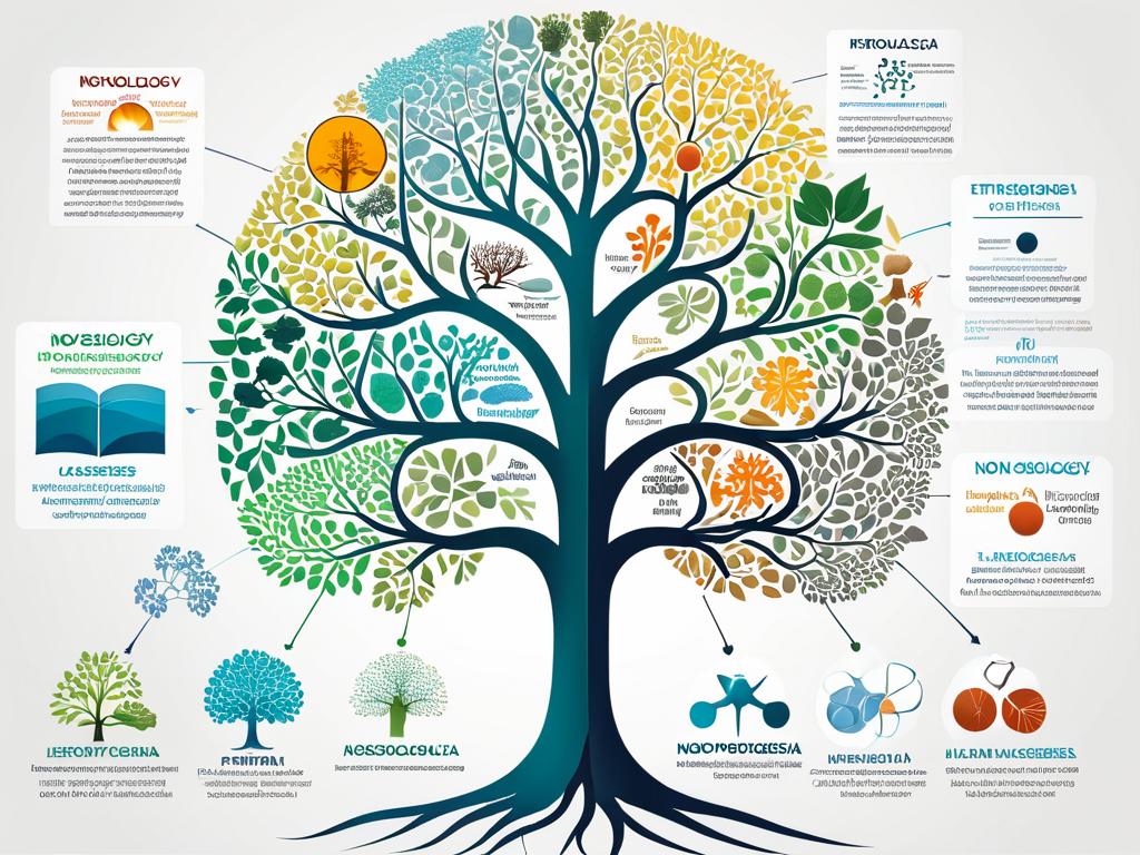 Инфографика, демонстрирующая основные разделы нозологии - этиологию, патогенез, морфогенез,