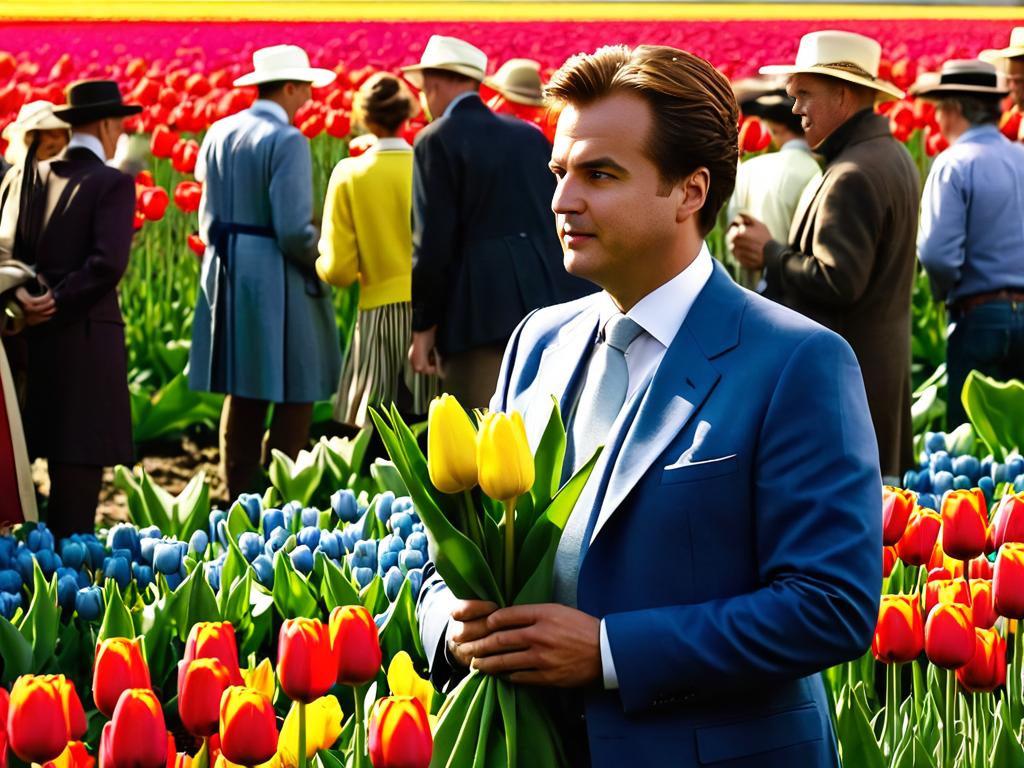 Кадр из фильма Тюльпаномания о буме тюльпанов в Голландии