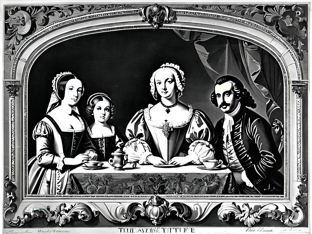 Семейный портрет, изображающий персонажей пьесы Тартюф Мольера