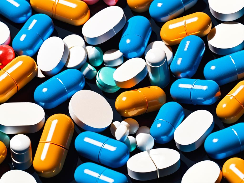 Куча таблеток антибиотиков, приводящих к дисбактериозу