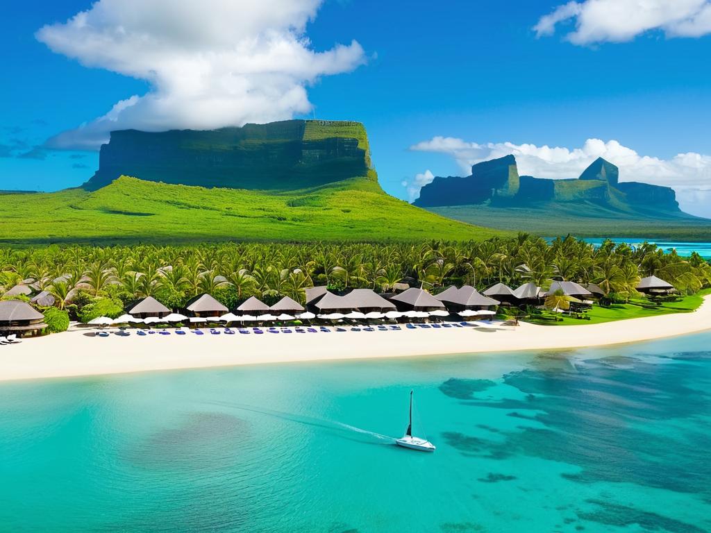 На Маврикии много красивых пляжей и роскошных отелей для туристов