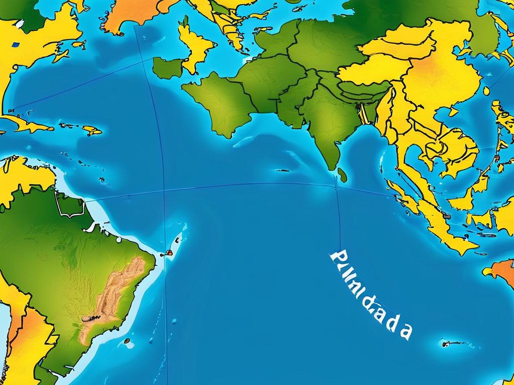 Карта Панамы с границами на политической карте мира