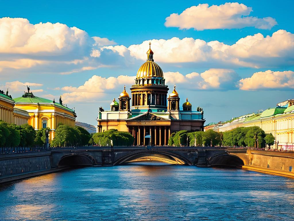 Знаменитый Исаакиевский собор в Санкт-Петербурге, выполненный в стиле ампир