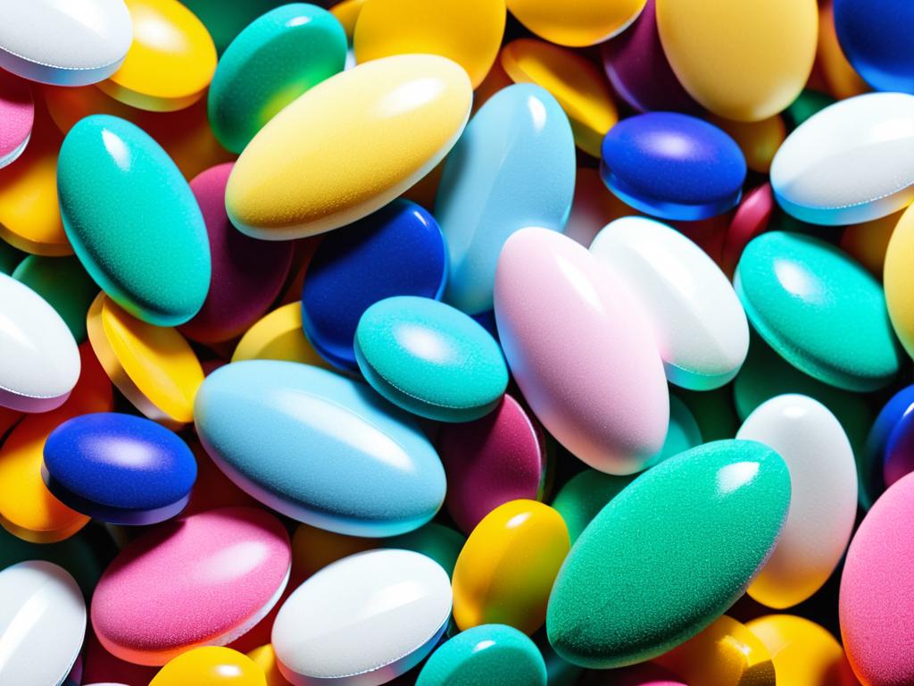 Таблетки Биона 3 трех цветов для улучшения работы пищеварительной системы