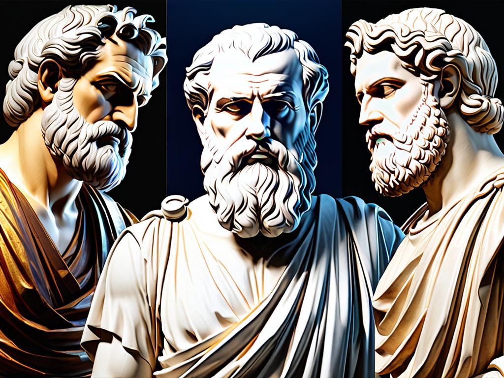 Иллюстрации древнегреческих философов, внесших вклад в методологию науки