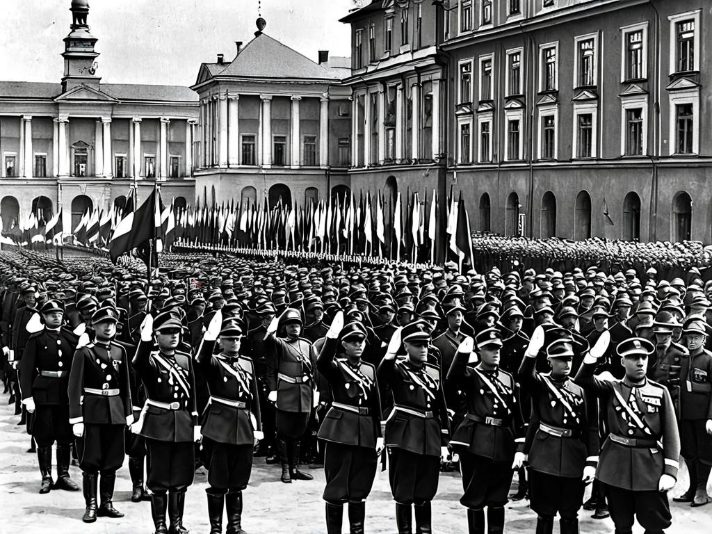 Польские легионеры в 1919 году принимают присягу новому национальному флагу