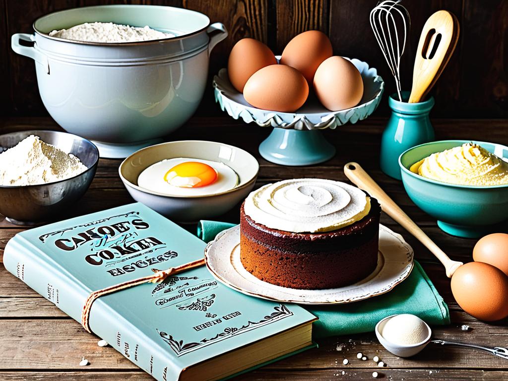 Старинная кулинарная книга с рецептами тортов