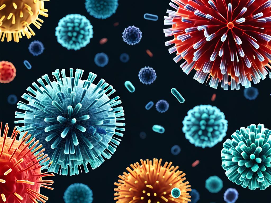 Изображение вирусов и бактерий, вызывающих инфекционный кашель