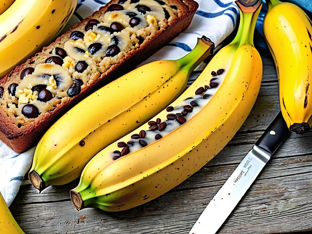 Выбирайте спелые бананы с коричневыми пятнами для приготовления сладкого и вкусного бананового